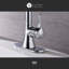 Robinet de lavabo de salle de bain à poignée simple à grande arche avec ensemble de bonde Davvid - Chrome poli-47533732