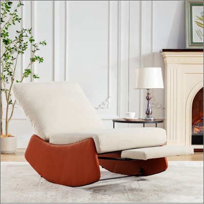Fauteuil inclinable moderne, chaise berçante confortable avec repose-pieds, fauteuil de lecture d'appoint, fauteuil rembourré pour se détendre, se reposer, chaise berçante rembourrée pour le salon