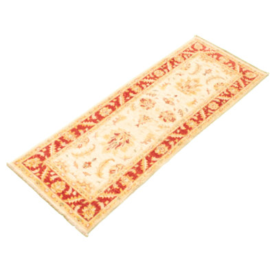 Tapis de couloir unique en laine noué à la main de style nouvel âge 2 pi 6 po x 6 pi 11 po Haelyn