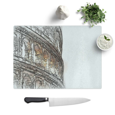 Tempered Glass Colosseum in Rome Italy Chopping Board