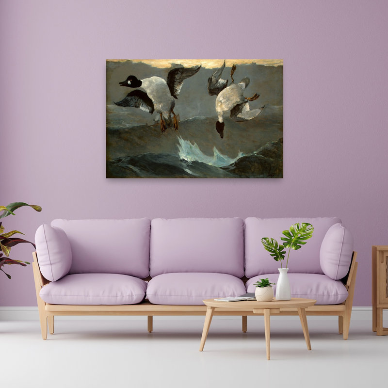 Right And Left Classic Contemporary Bird Duck Goose Spring Wildlife Wall Art Print by Winslow Homer - 1 Piece Wrapped Canvas Wall Art