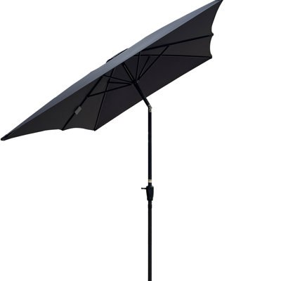 Parasol extérieur de 6 pi x 9 pi avec matériau durable, système à manivelle et inclinaison pour la piscine Parasol de patio rectangulaire de 9 pi x 6 pi