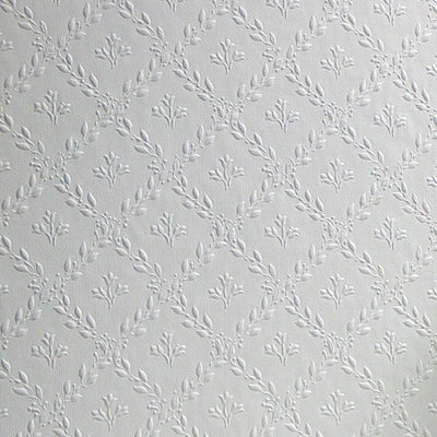 10m L x 52cm W Floral and Botanical 3D Embossed Roll Wallpaper