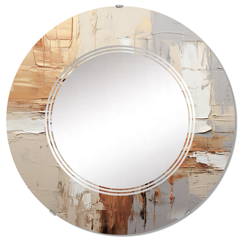 Dalfon - Miroir mural moderne rond, 32 po x 32 po
