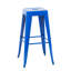 Tabourets de bar en métal bleu sans dossier, hauteur de comptoir 76 cm (30 pouces), ensemble de 2, non empilables, montage facile, stables et compacts, pour bar, salle à manger, cuisine, salle à manger, métal de qualité.