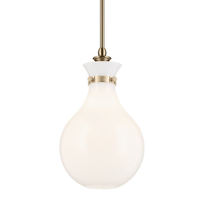 1 Light Pendant with Opal Glass