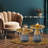 2-Piece Round Nesting Side Table Set with Matte Gold Metal Tray Tops and Smoky Gray Glass Bases-1801020864-1801020870