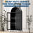 73 in Arched Metal Storage Cabinet with Glass Door,2 Adjustable Shelves,Rustic Display Unit for Kitchen Pantry, Living & Dining Rooms,Dark Black​​ with Legs