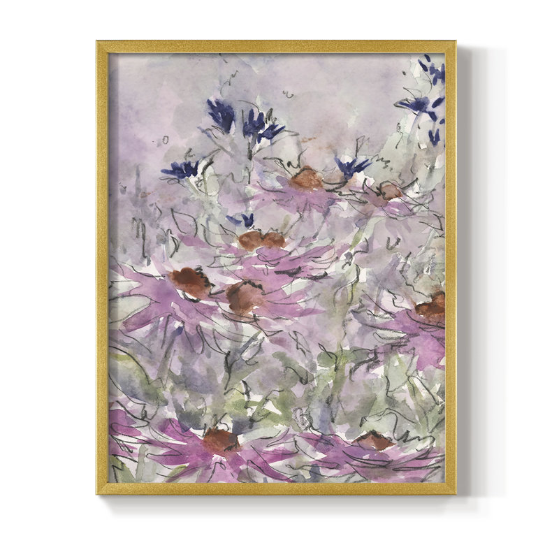 Reproduction encadrée de Floral Entertainment II - bois massif, H 14 po x l 11 po