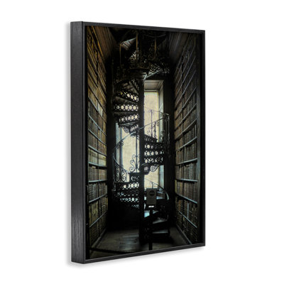  Vintage Library Spiral Stairs Framed Giclee Art by Graffi*tee Studios