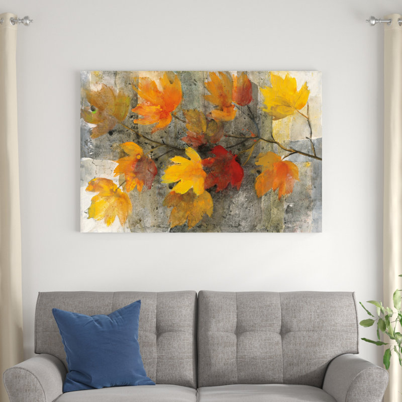«Autumn Rain» par Albena Hristova - peinture sur toile tendue, H 32 po x l 48 po