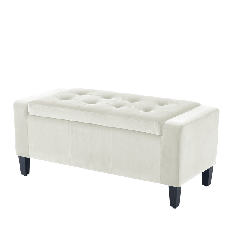 Polyester Upholstered Bench, Ivory