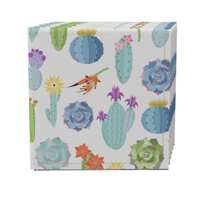 Cotton Twill Floral Square Napkin