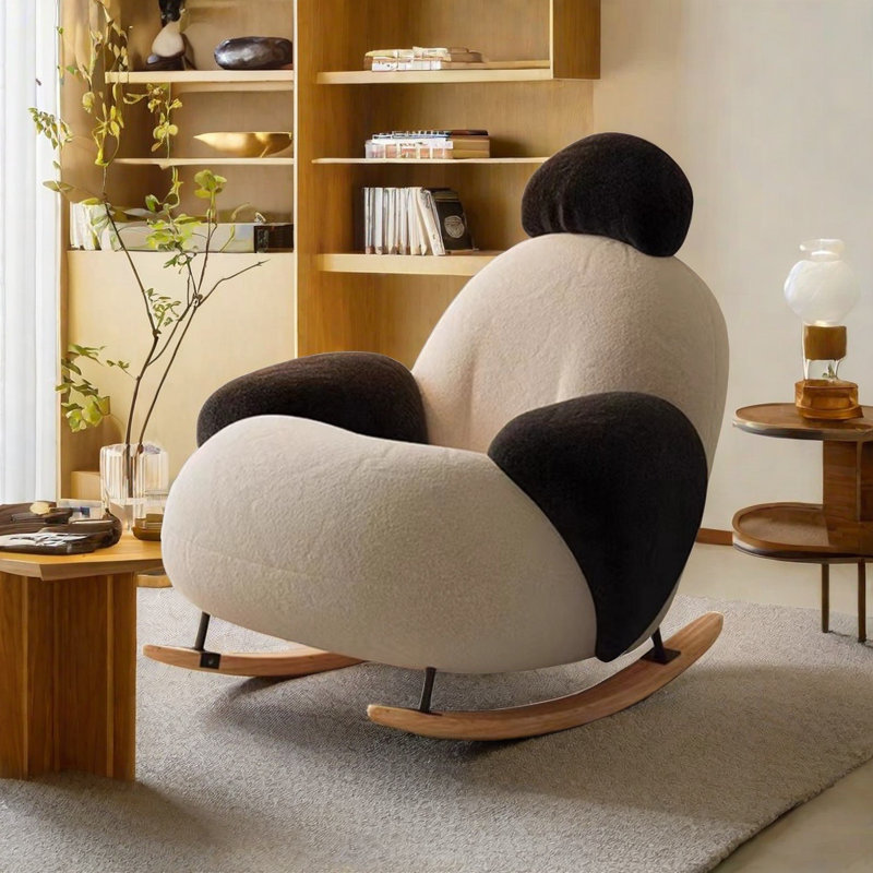 Chaise berçante Sweet and Cute, Noir / blanc