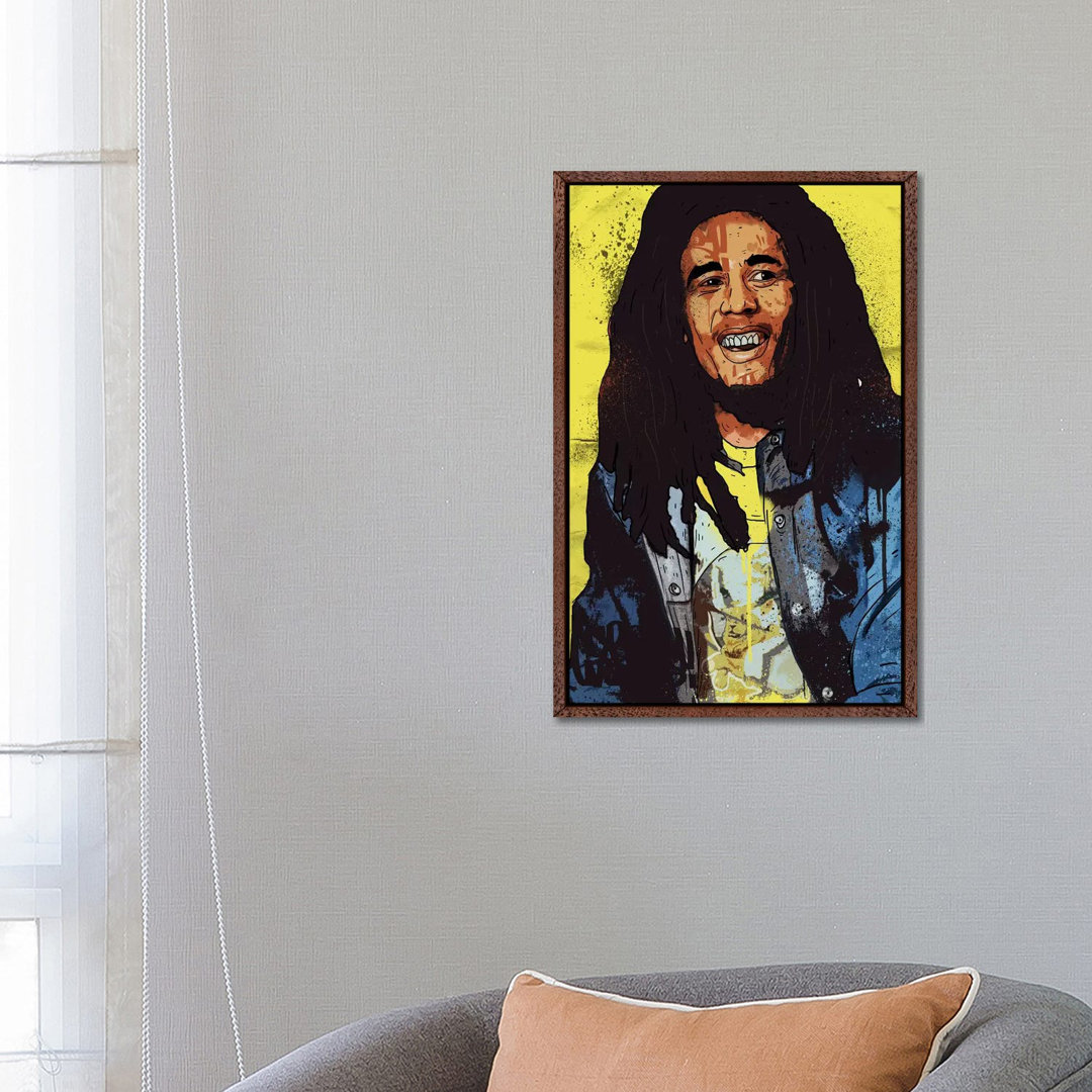 Bob Marley von Nick Cocozza - Floater Frame Gallery-Wrapped Canvas Giclée on Canvas