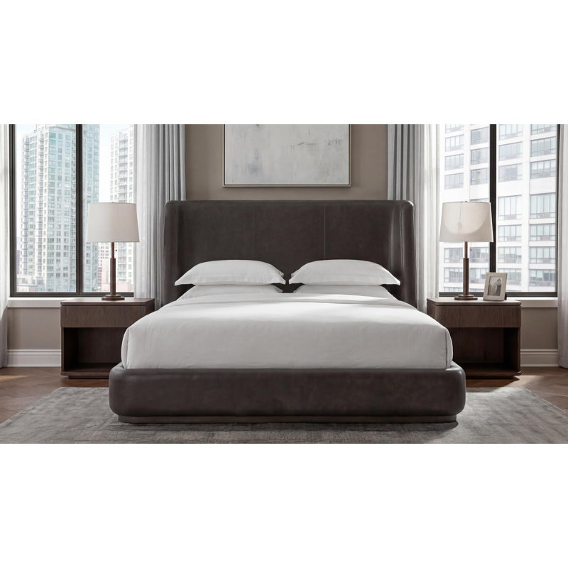 Lisbon Upholstered Wingback Bed, Queen