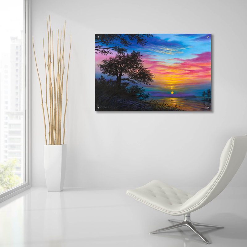  Art mural en verre acrylique, "36" x 24 "" événement "par Campbell Frost, H 24 po x l 36 po