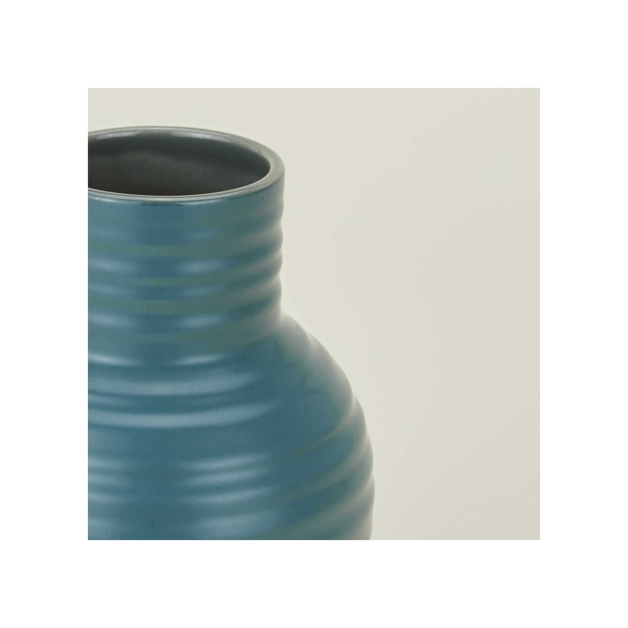 Essential Stoneware Table Vase, Blue, 6" H x 4.5" W x 4.5" D