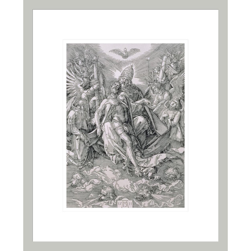 Le pub de la Sainte-Trinité (gravure sur bois) par Albrecht Dürer, impression giclée sur cadre, H 16,75 po x l 13,64 po
