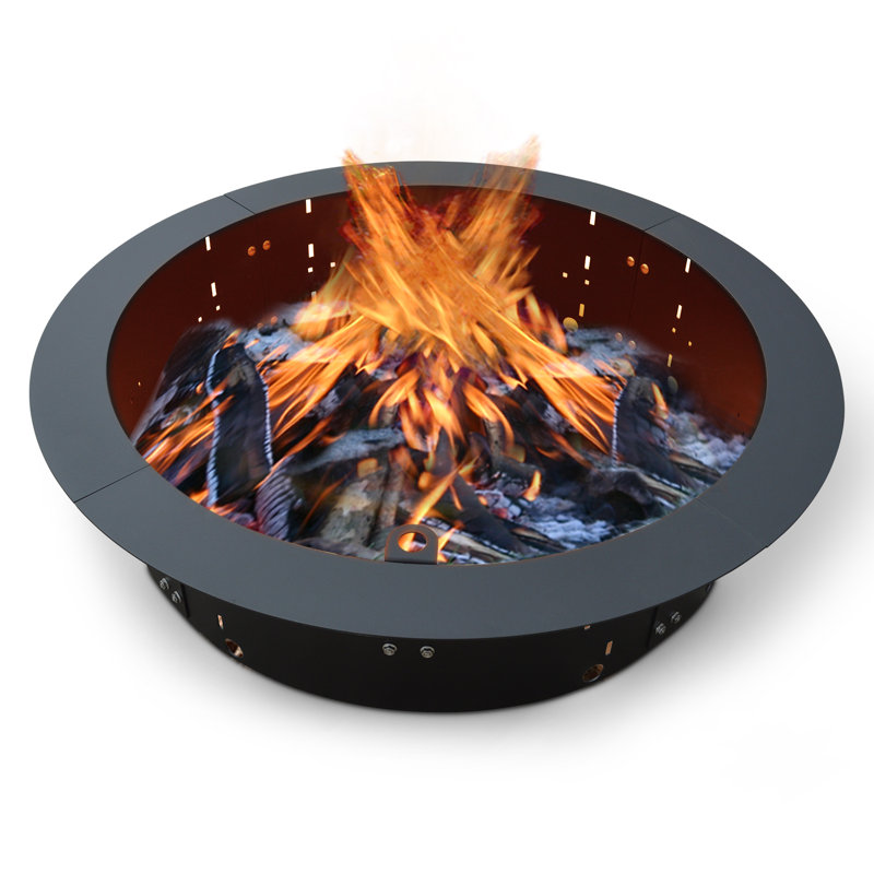 31" Black Powder Coat Round Stainless Steel Fire Pit