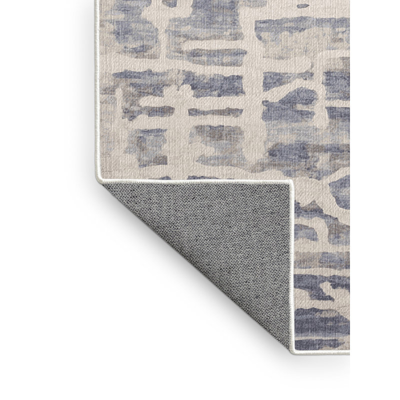 Machine Washable Beige Area Rug, Rectangle 7' x 9'