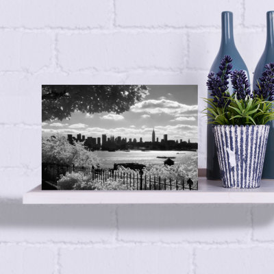 1970S View Of Midtown Manhattan Skyline Silhouette From New Jersey New York City New York Usa Classic Retro Vintage City Architecture Wall Art
