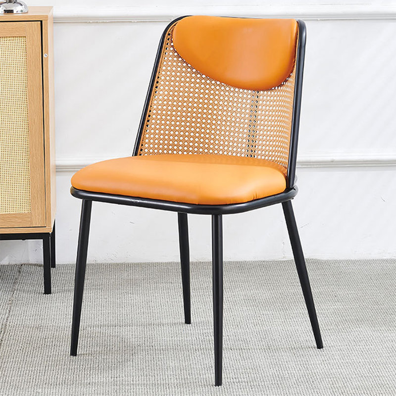 Chaise d'appoint 18,7 po à dossier uni orange (ensemble de 2)