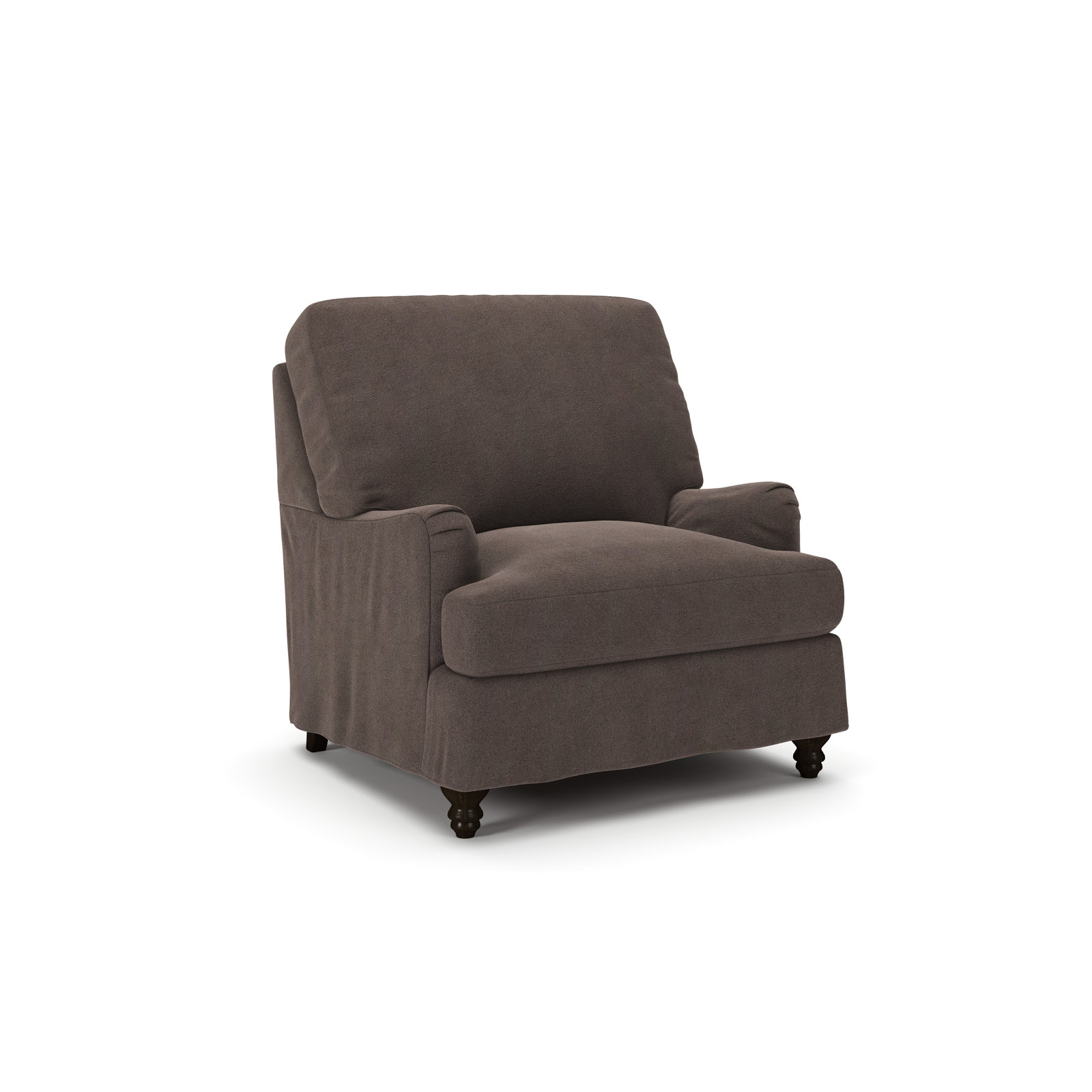 Walters Upholstered Armchair, Bella Ash Performance Velvet