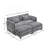 Zuri Upholstered 2-Seater Sectional Sofa with Ottomans-796484476