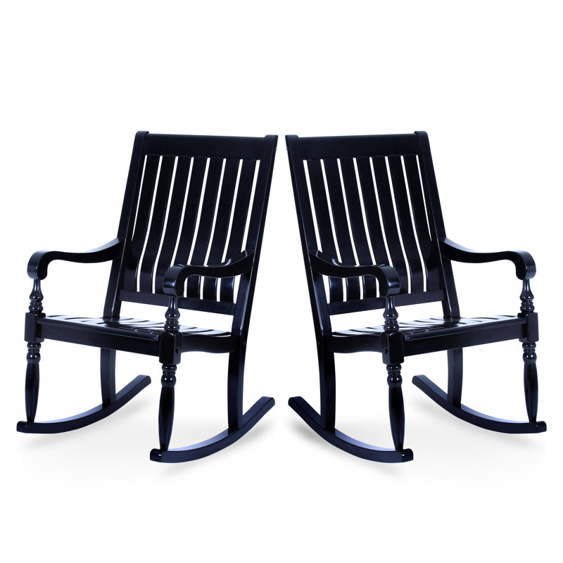 Chaise berçante d'extérieur en acajou Oisin (ensemble de 2)
