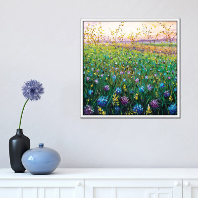 Beautiful Field Flowers On Sunset by Valery Rybakow - Painting on Canvas