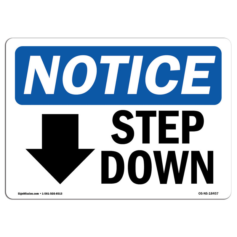 Step Down Sign with Symbol