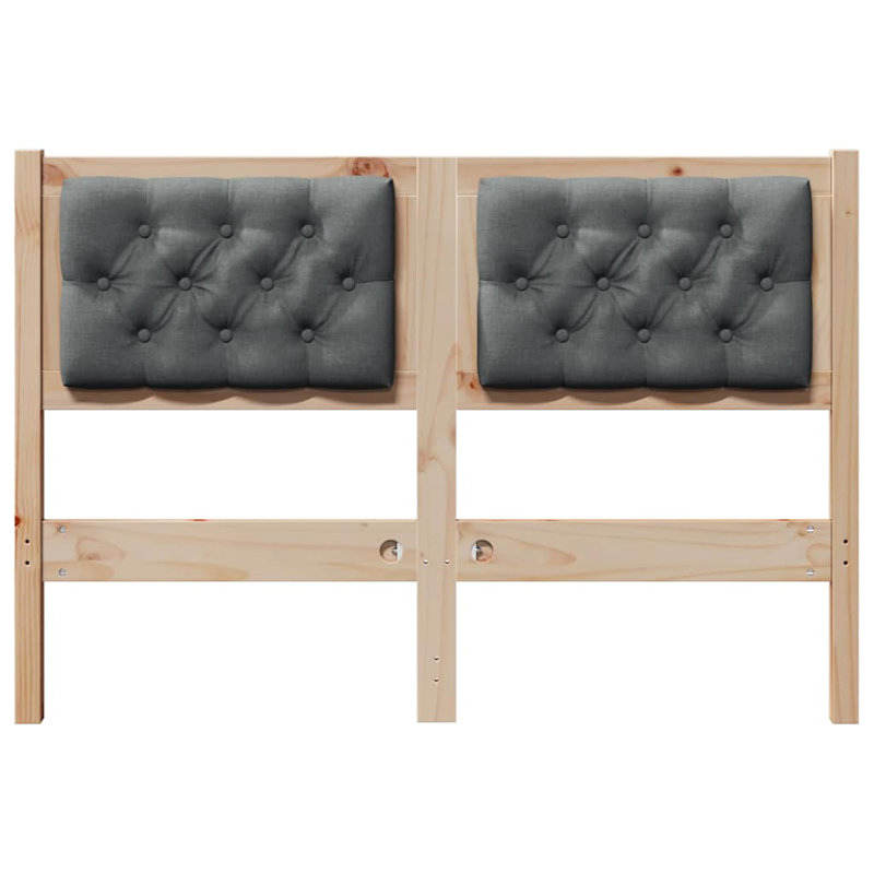 Solid Wood Headboard, Brown, Full/Double, Dark Grey