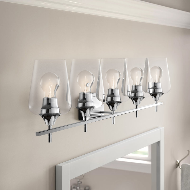 Éclairage de salle de bain à intensité variable 5 lumières Dahlya, Chrome