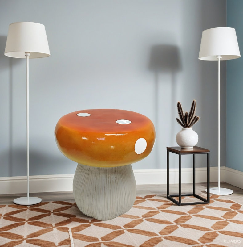 Statue modèle champignon, tabouret de jardin extérieur en résine, tabouret modèle surdimensionné à base de forêt 13,8 pouces, tabouret d'intérieur Courtyard