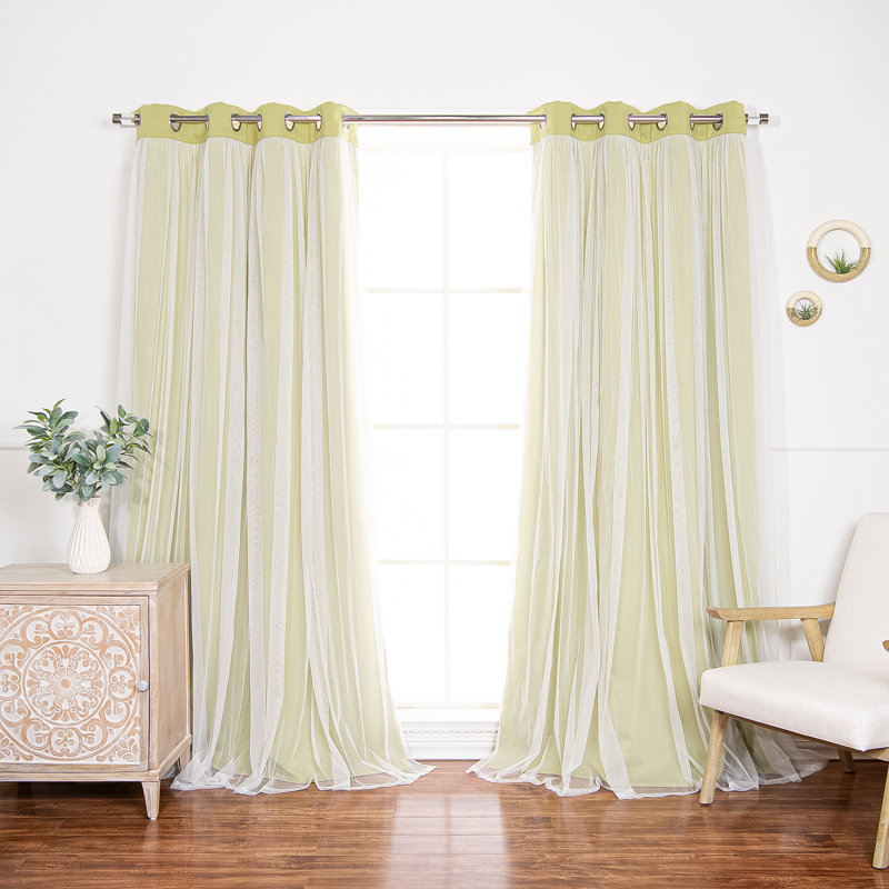 Rideau occultant en polyester Fortuna, Vert