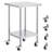 VEVOR Stainless Steel Work Table 38" H x 24" W x 24" D, 700 LBS Load Capacity with 4 Wheels, 3 Adjustable Height Levels