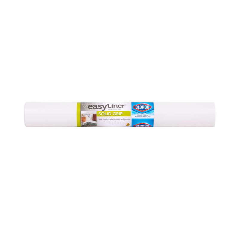 Solid Grip Shelf Liner with Clorox, 7.13" H x 7.13" W x 20.68" D, White