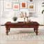 Table basse vintage rétro en bois avec tiroir de rangement et pieds en forme de gourde, assemblage facile sans outils pour le salon-133420068