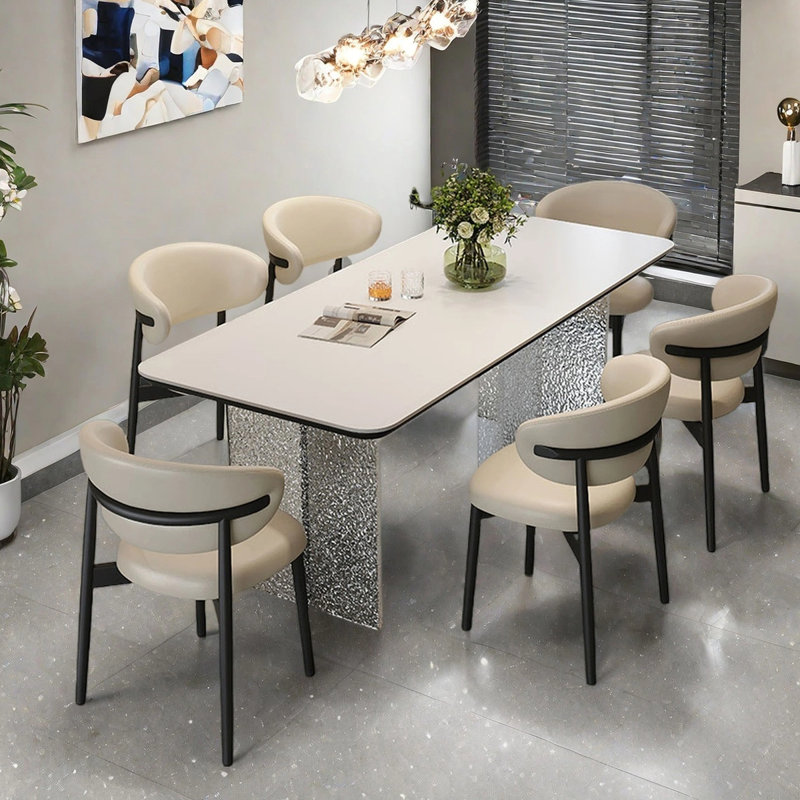 Modern minimalist creative dining table, 29.53"H x 70.87"L x 35.43"W