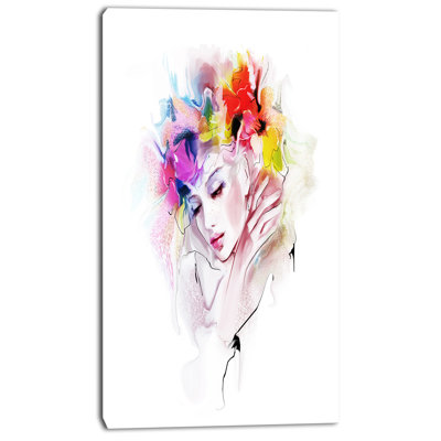 «Girl with Flowers Wreath», peinture