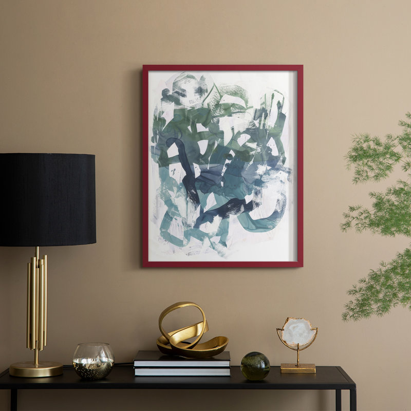 Obstruction II Framed Print - Solid Wood, H 15 po x l 12 po, Rouge