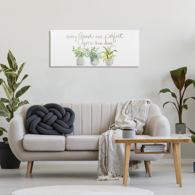 Toile «Every Good & Perfect Gift», conception par Lanie Loreth, H 17 po x l 40 po