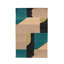 Rectangle Malachite Abstract Flatweave Cotton Area Rug in Blue/Beige-1194148210