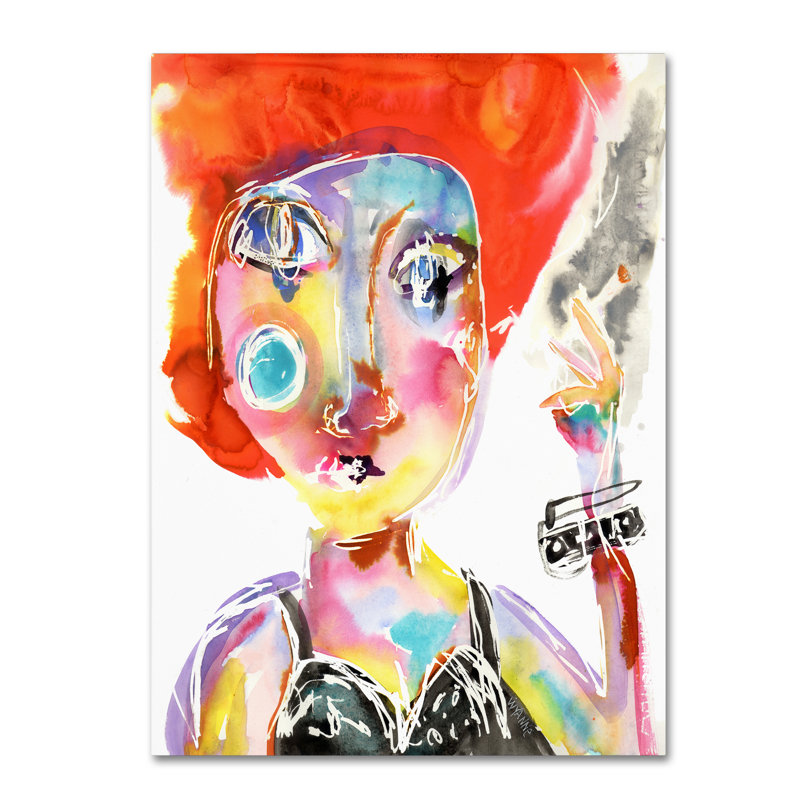 Vibrant Abstract Character Canvas Print, 35" x 47"