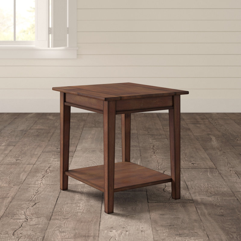 Eftim Solid Mahogany End Table