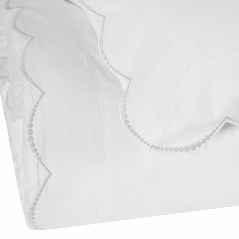 Nazaré 100% Cotton Percale, Duvet Cover, Queen, white/ silver