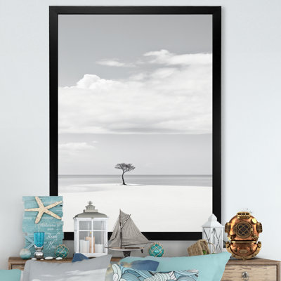 Noir et blanc, minimalisme, photo de plage VII - Art nautique et plage sur toile