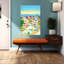 Art mural ville fantaisiste et coloré-861345438