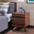 Walnut &amp; Sandy Black 2-Drawer Modern Bedroom Nightstand